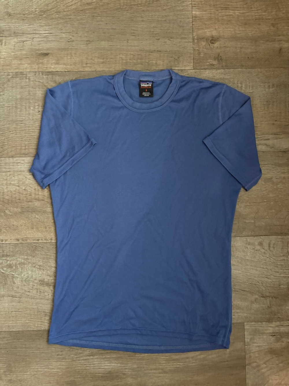 Vintage Blue Patagonia Capilene Base Layer Performance T Shirt Sz S